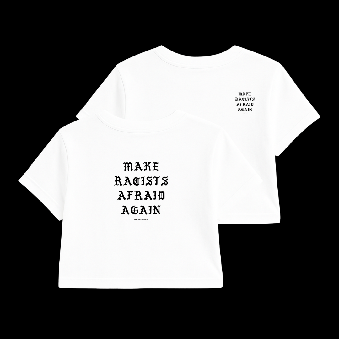 MRAA JUST TEXT CROP TEE (DOUBLE SIDED)