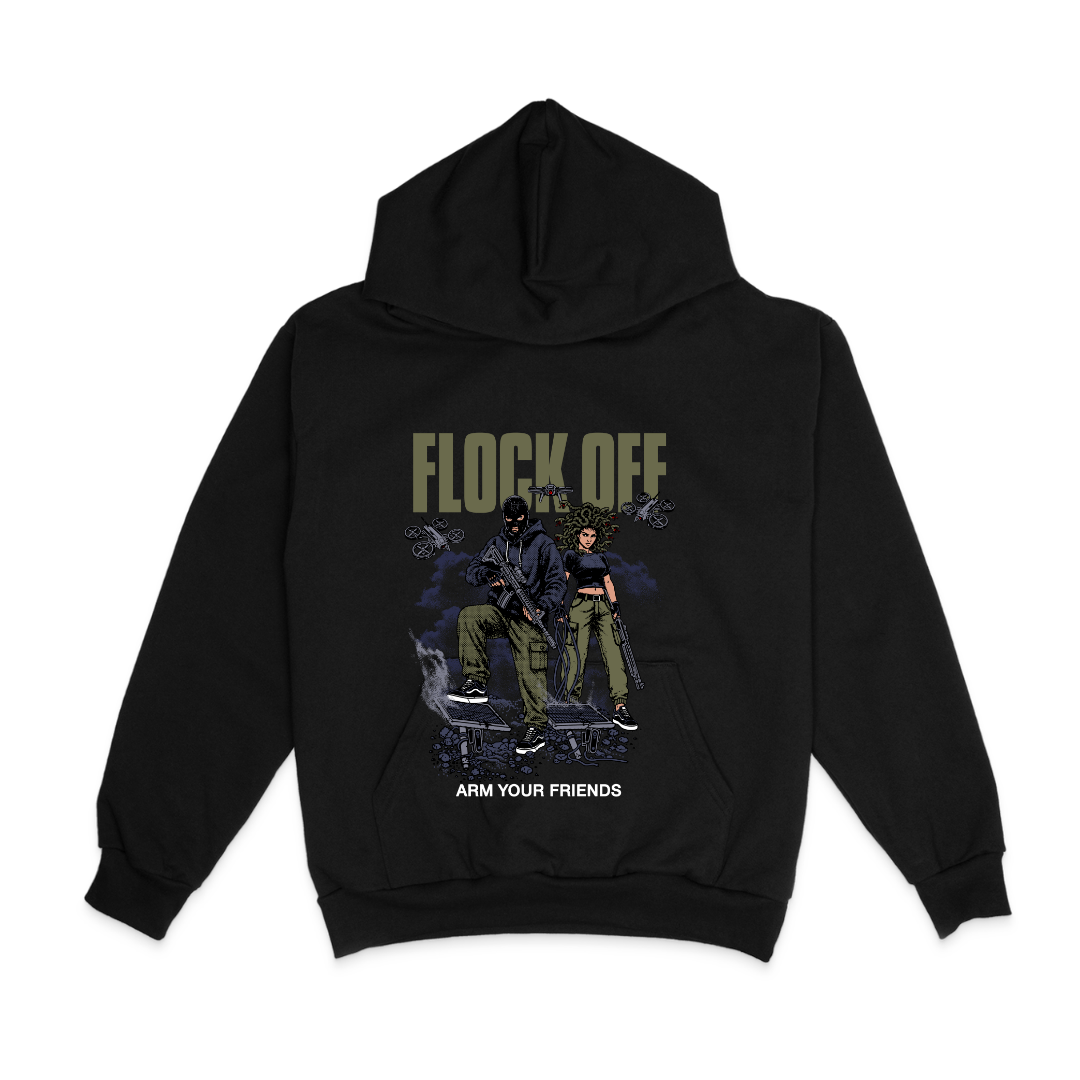 FLOCK OFF HOODIE (FRONT ONLY) - GREEN