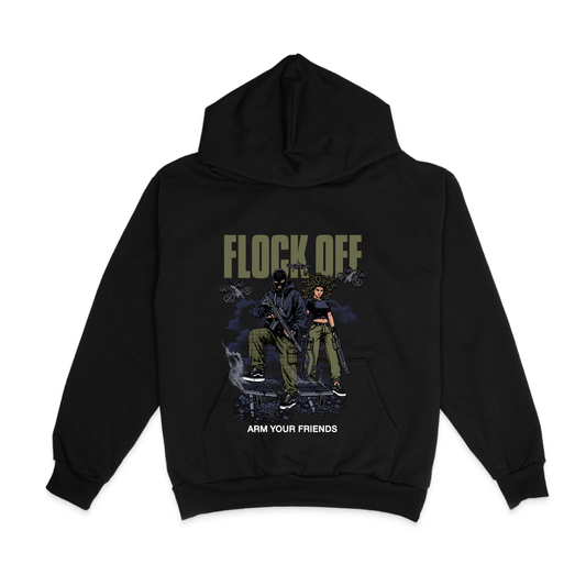 FLOCK OFF HOODIE (FRONT ONLY) - GREEN