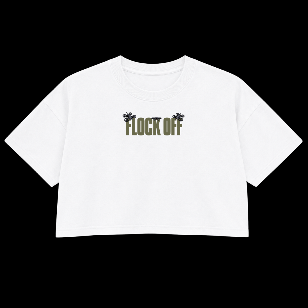 FLOCK OFF PREMIUM CROP TEE (DOUBLE SIDED) - GREEN