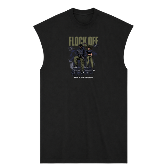 FLOCK OFF PREMIUM MUSCLE TEE (FRONT ONLY) - GREEN