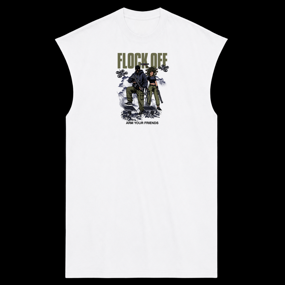 FLOCK OFF PREMIUM MUSCLE TEE (FRONT ONLY) - GREEN