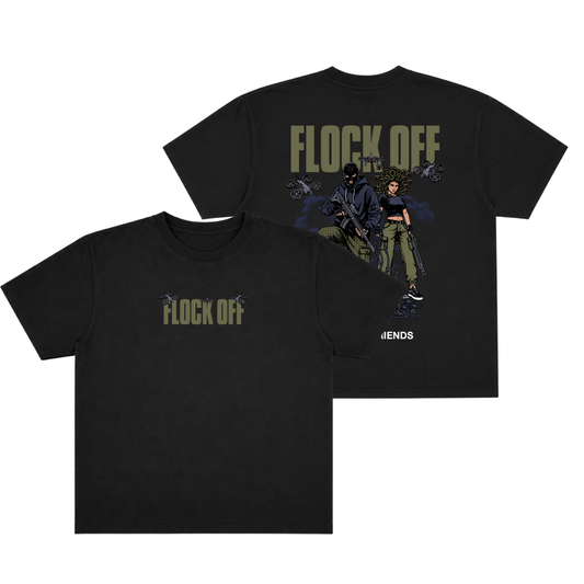 FLOCK OFF OVERSIZE TEE (DOUBLE SIDED) - GREEN