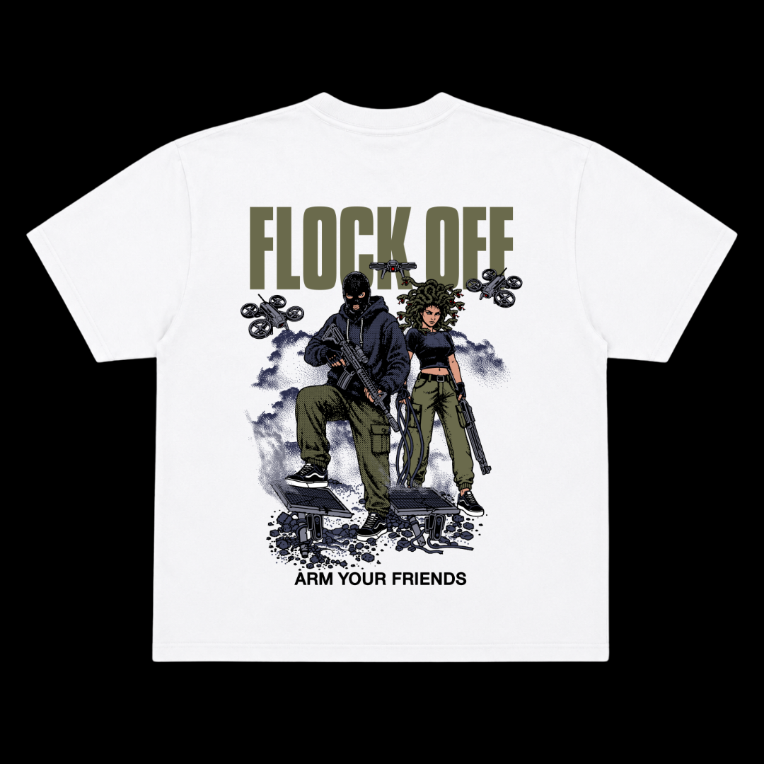FLOCK OFF OVERSIZE TEE (DOUBLE SIDED) - GREEN