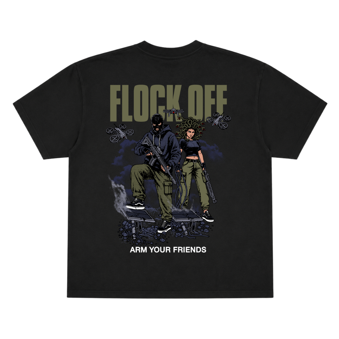 FLOCK OFF OVERSIZE TEE (DOUBLE SIDED) - GREEN