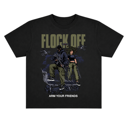 FLOCK OFF OVERSIZE TEE (FRONT ONLY) - GREEN