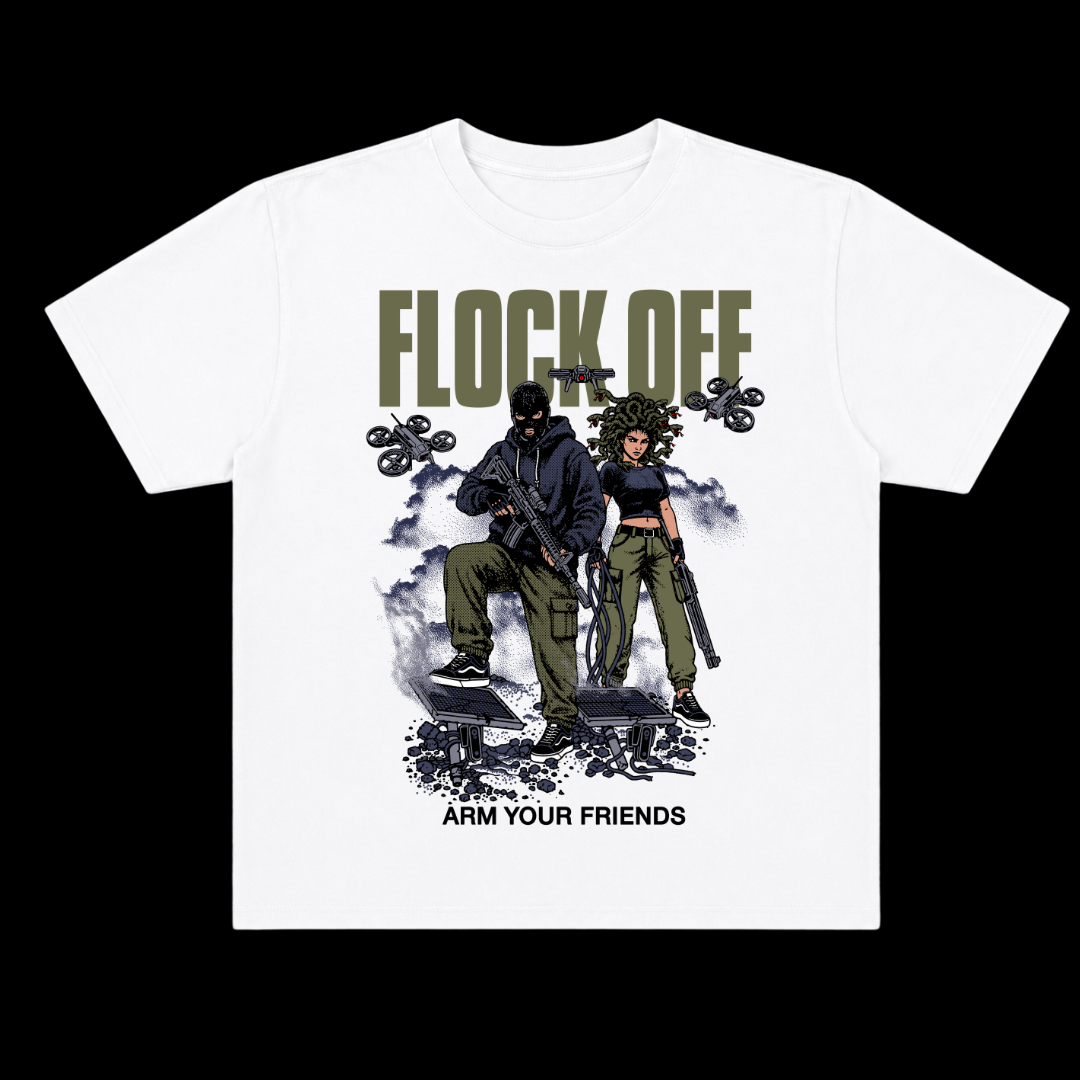 FLOCK OFF OVERSIZE TEE (FRONT ONLY) - GREEN
