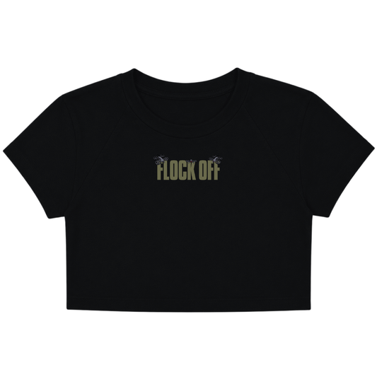 FLOCK OFF BABY TEE (FRONT ONLY) - GREEN TEXT