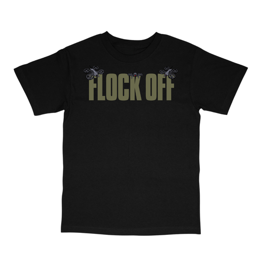 FLOCK OFF CLASSIC TEE (FRONT ONLY) - GREEN TEXT