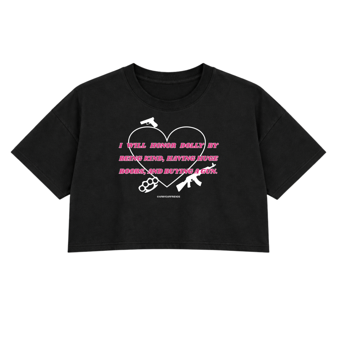 DO IT FOR DOLLY PREMIUM CROP TEE (FRONT ONLY)