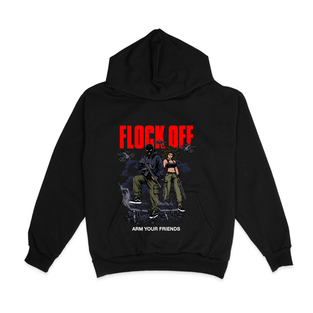 FLOCK OFF HOODIE (FRONT ONLY) - COLORED