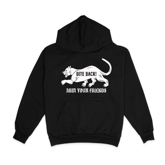 BITE BACK HOODIE (FRONT ONLY) - WHITE