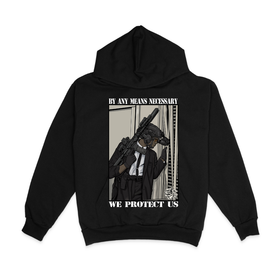 BY ANY MEANS NECESSARY HOODIE (FRONT ONLY)