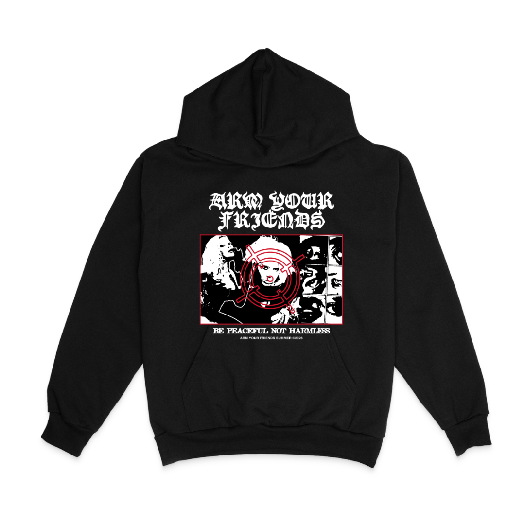 BE PEACEFUL NOT HARMLESS HOODIE (FRONT ONLY)