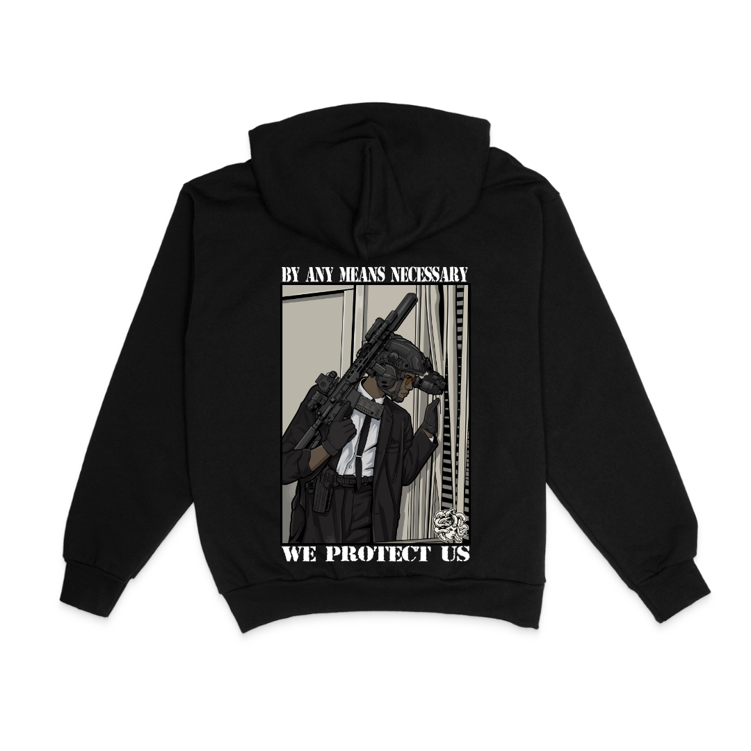 BY ANY MEANS NECESSARY HOODIE (DOUBLE SIDED)