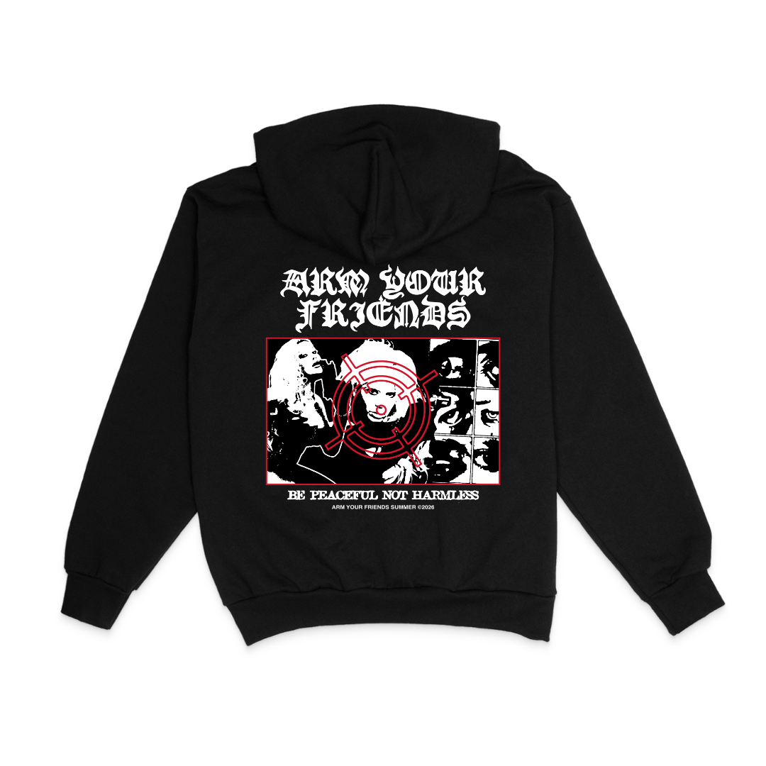 BE PEACEFUL NOT HARMELESS HOODIE (DOUBLE SIDED)