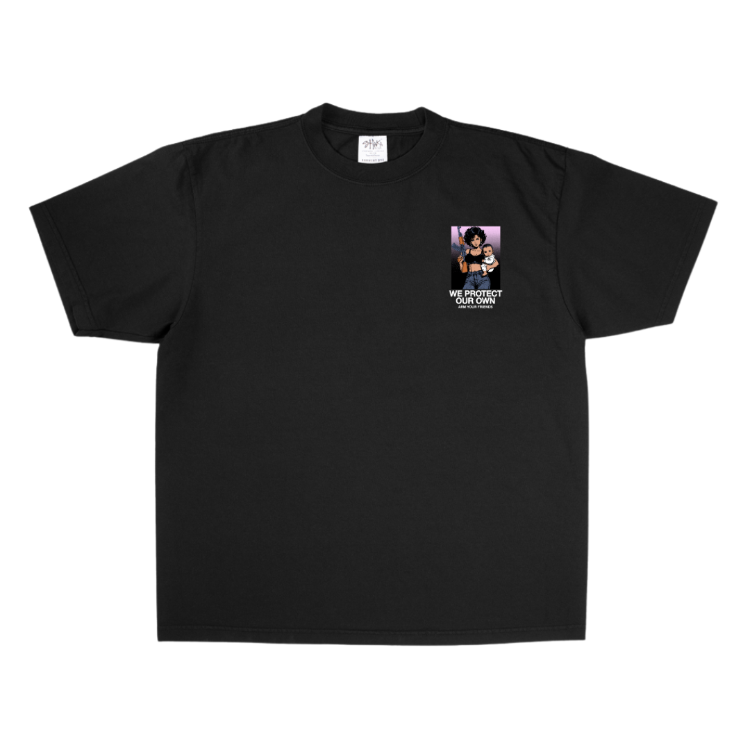 WE PROTECT OUR OWN OVERSIZE TEE - COLORED (DOUBLE SIDED)