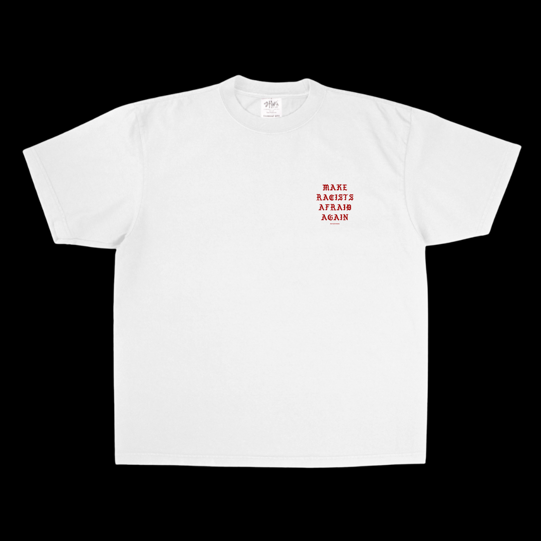MRAA JUST TEXT RED OVERSIZE TEE (DOUBLE SIDED)