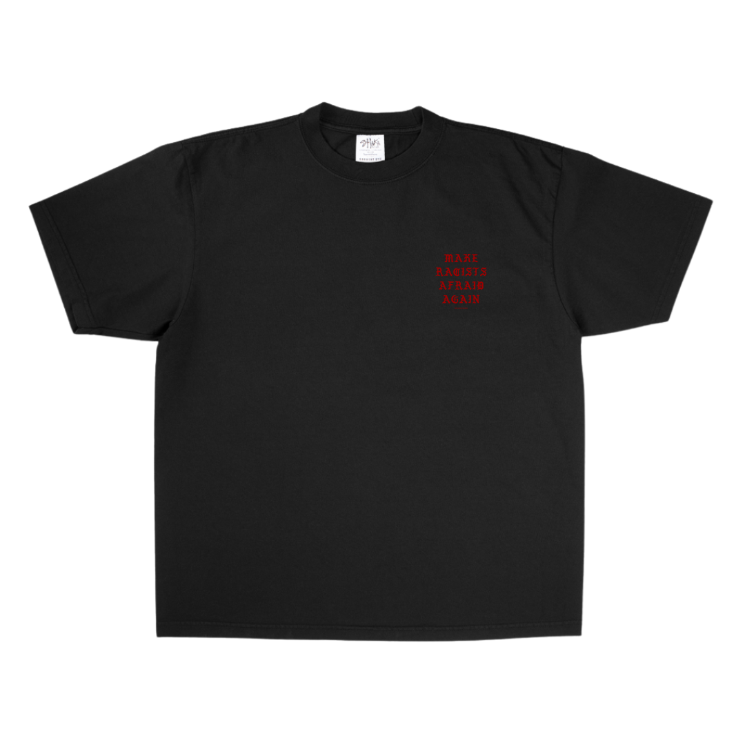 MRAA JUST TEXT RED OVERSIZE TEE (DOUBLE SIDED)