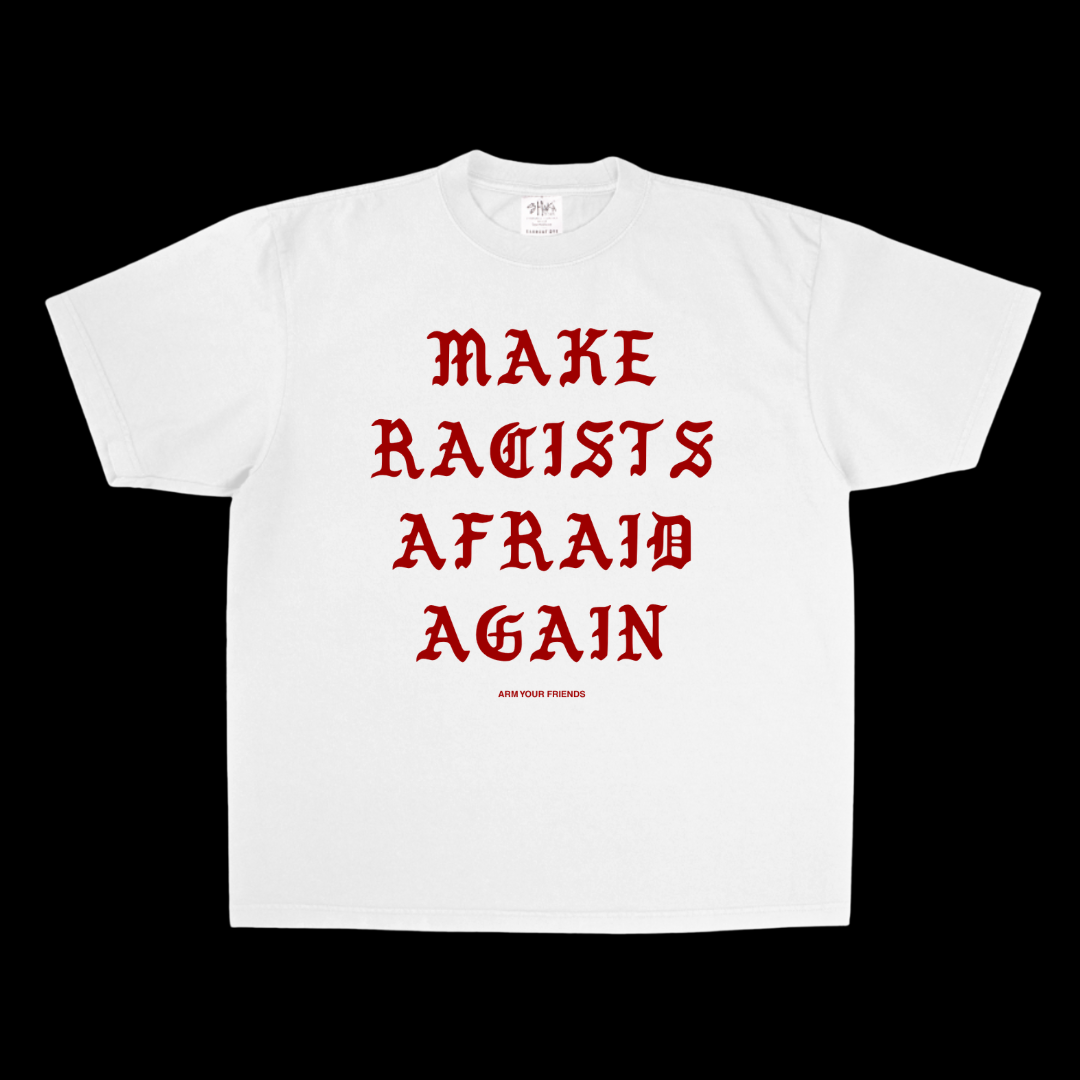 MRAA JUST TEXT RED OVERSIZE TEE (DOUBLE SIDED)