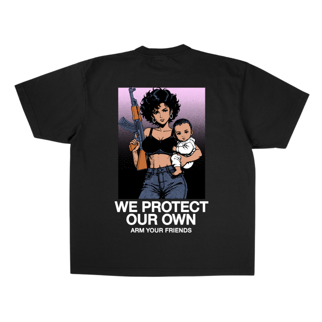 WE PROTECT OUR OWN OVERSIZE TEE - COLORED (DOUBLE SIDED)