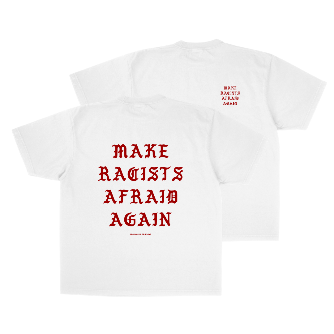MRAA JUST TEXT RED OVERSIZE TEE (DOUBLE SIDED)