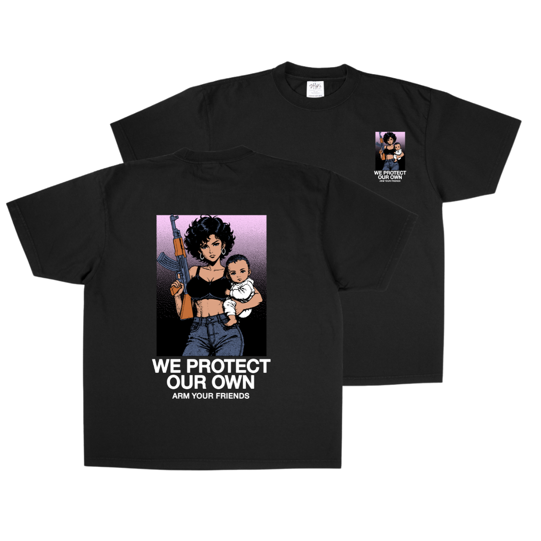 WE PROTECT OUR OWN OVERSIZE TEE - COLORED (DOUBLE SIDED)