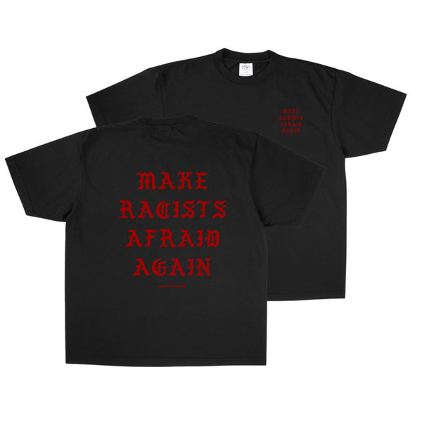 MRAA JUST TEXT RED OVERSIZE TEE (DOUBLE SIDED)