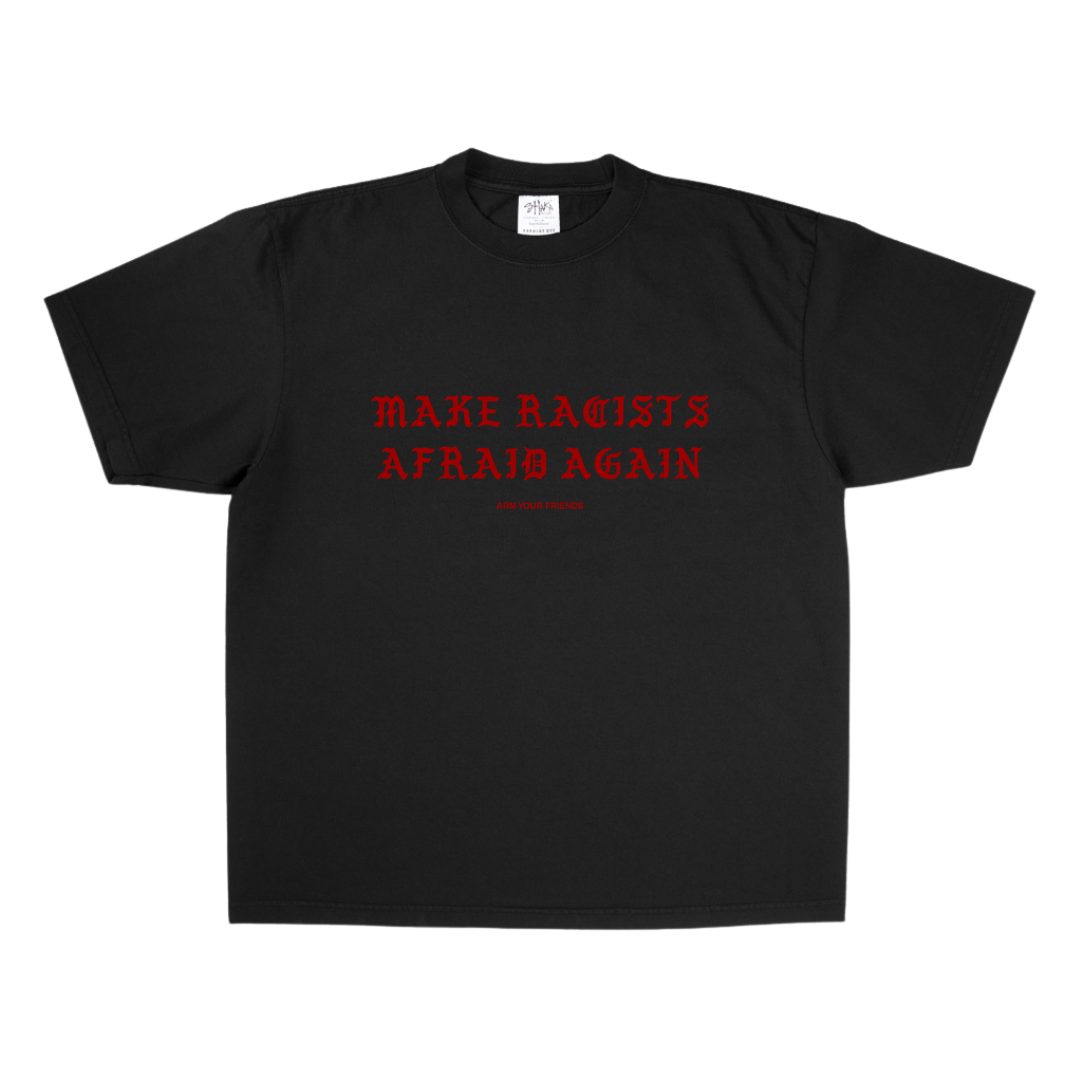 MRAA JUST TEXT RED OVERSIZE TEE (FRONT ONLY)