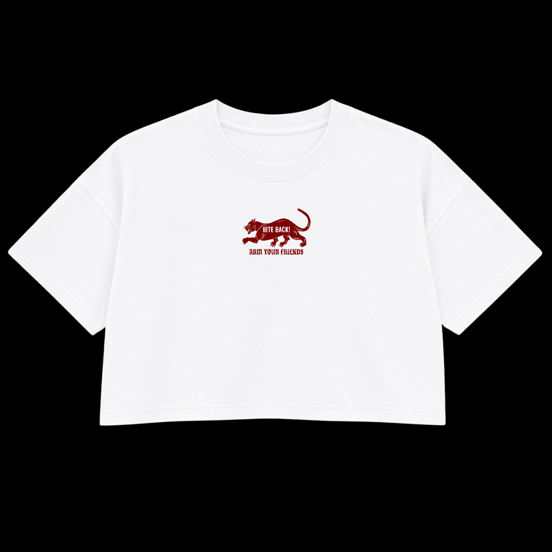 BITE BACK PREMIUM CROP TEE (DOUBLE SIDED) - RED