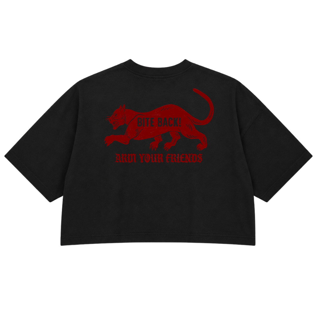 BITE BACK PREMIUM CROP TEE (DOUBLE SIDED) - RED