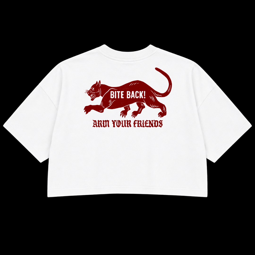 BITE BACK PREMIUM CROP TEE (DOUBLE SIDED) - RED