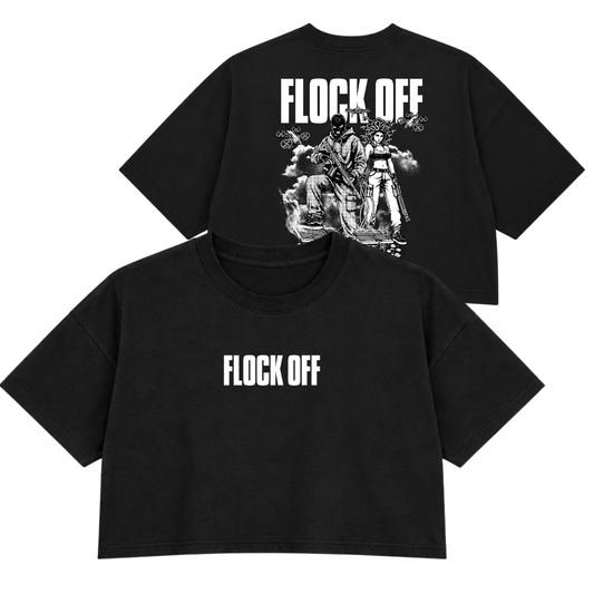 FLOCK OFF PREMIUM CROP TEE (DOUBLE SIDED)