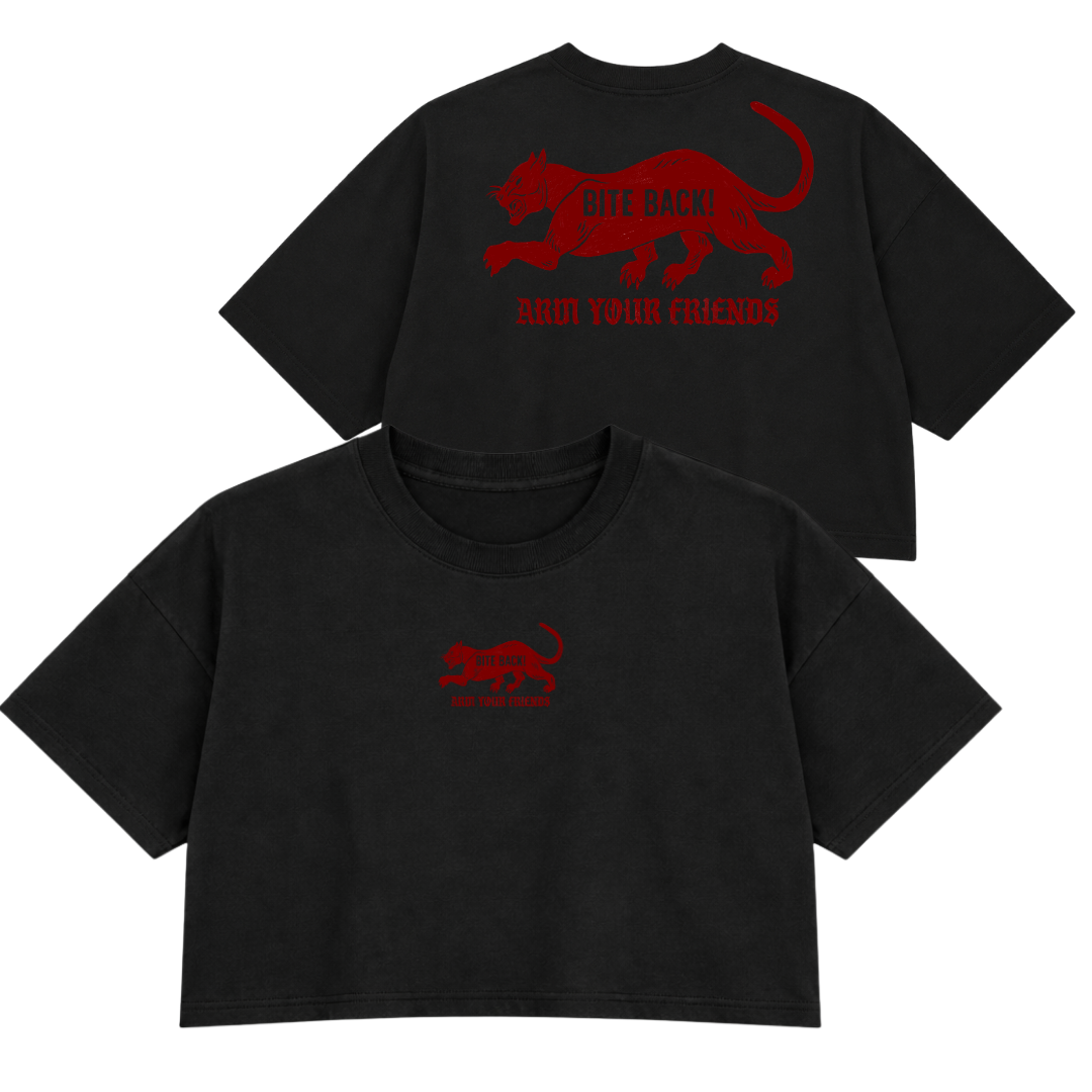 BITE BACK PREMIUM CROP TEE (DOUBLE SIDED) - RED