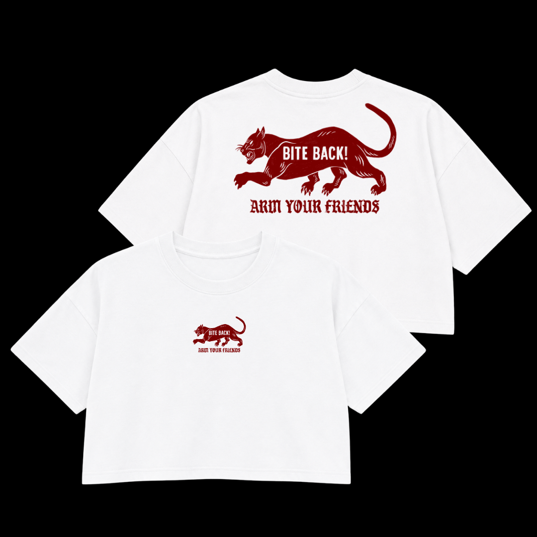 BITE BACK PREMIUM CROP TEE (DOUBLE SIDED) - RED