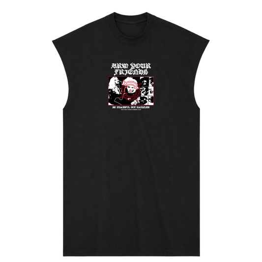 BE PEACEFUL NOT HARMLESS PREMIUM MUSCLE TEE (FRONT ONLY)