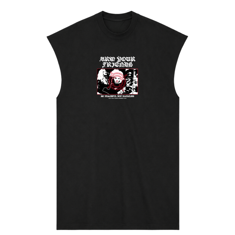 BE PEACEFUL NOT HARMLESS PREMIUM MUSCLE TEE (FRONT ONLY)