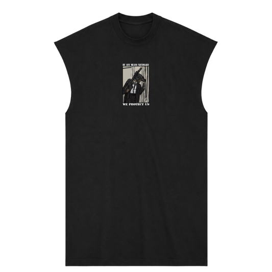 BY ANY MEANS NECESSARY PREMIUM MUSCLE TEE (FRONT ONLY)