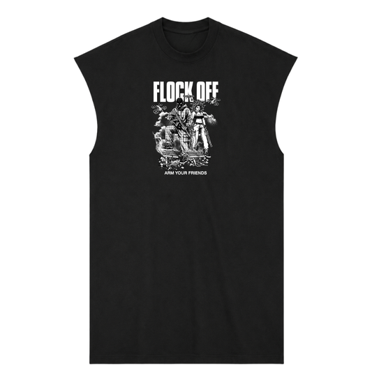 FLOCK OFF PREMIUM MUSCLE TEE (FRONT ONLY)