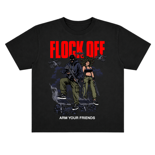 FLOCK OFF OVERSIZE TEE (FRONT ONLY) - COLORED