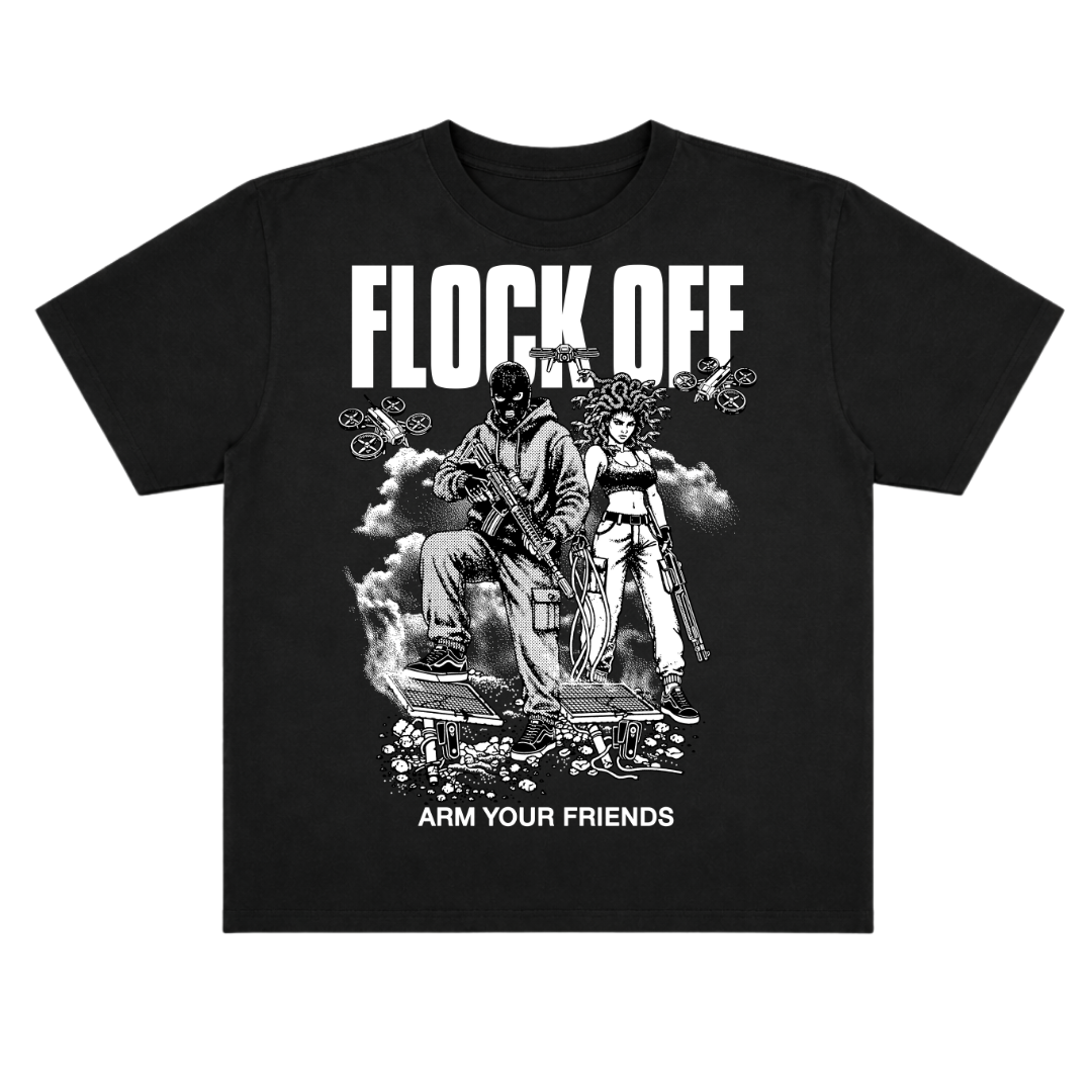 FLOCK OFF OVERSIZE TEE (FRONT ONLY)