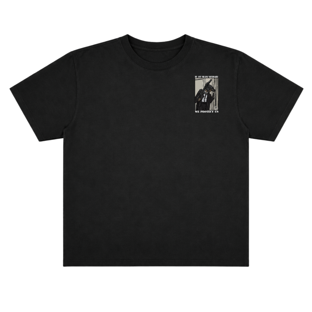 BY ANY MEANS NECESSARY OVERSIZE TEE (DOUBLE SIDED)