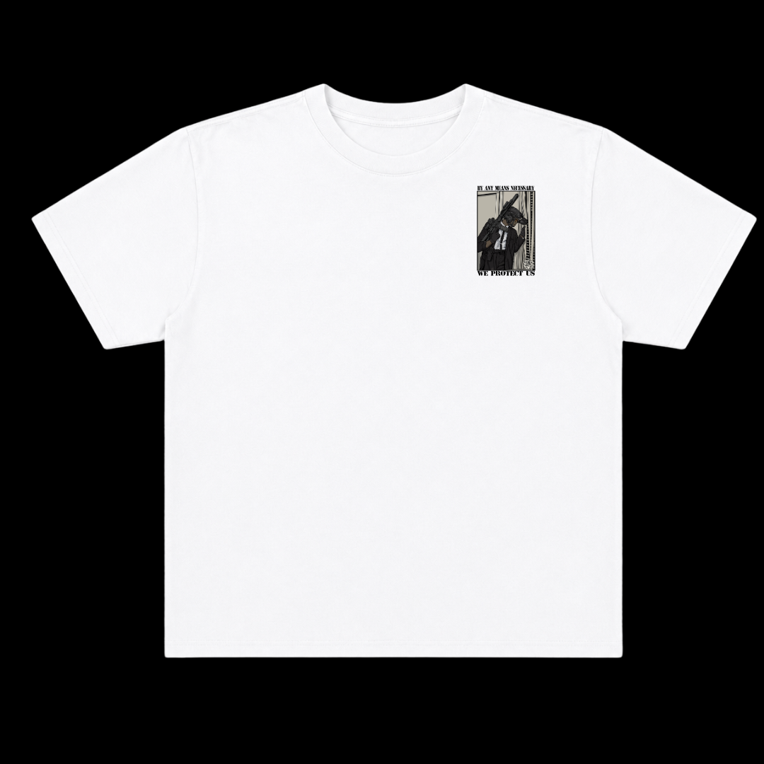BY ANY MEANS NECESSARY OVERSIZE TEE (DOUBLE SIDED)