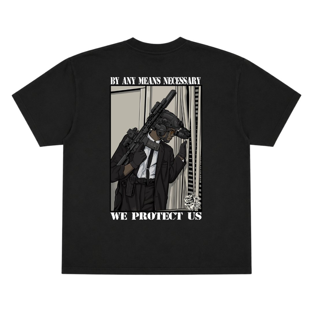 BY ANY MEANS NECESSARY OVERSIZE TEE (DOUBLE SIDED)