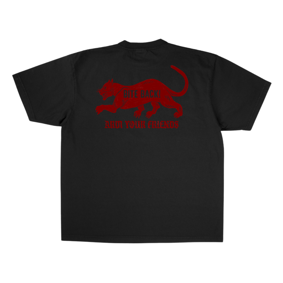 BITE BACK OVERSIZE TEE (RED) - DOUBLE SIDED