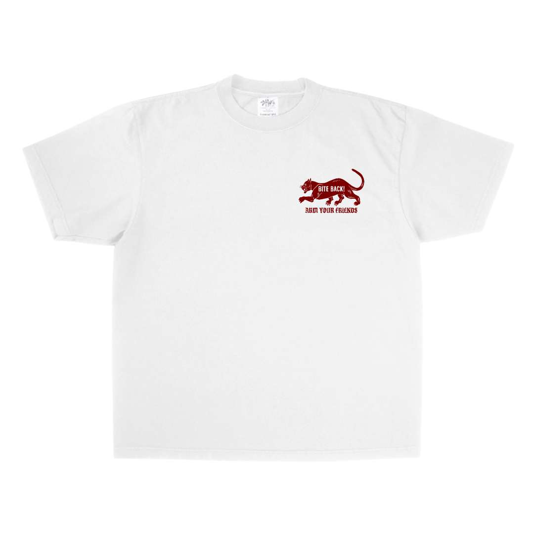 BITE BACK OVERSIZE TEE (RED) - DOUBLE SIDED
