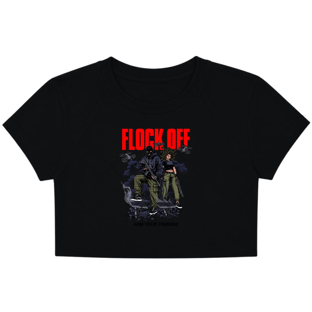 FLOCK OFF BABY TEE (FRONT ONLY) - RED