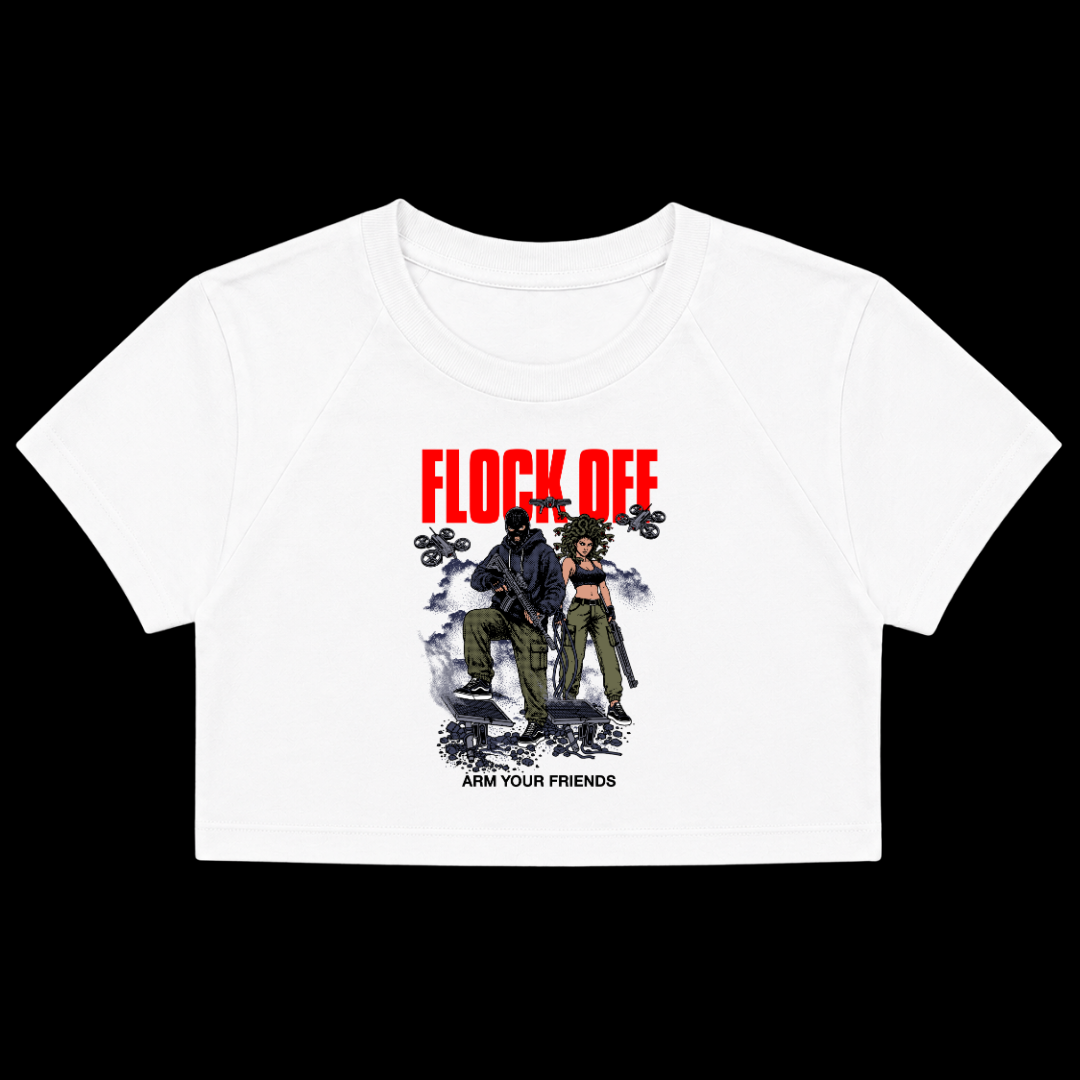 FLOCK OFF BABY TEE (FRONT ONLY) - RED