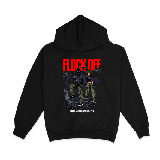 FLOCK OFF HOODIE (FRONT ONLY) - RED