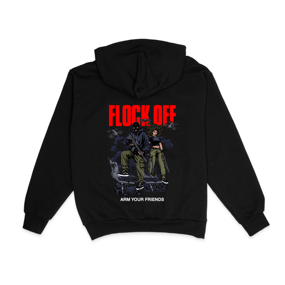 FLOCK OFF HOODIE (DOUBLE SIDED) - RED
